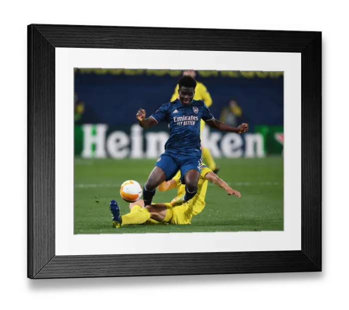 Framed Print : Bukayo Saka Fouls by Pau Torres in Villarreal v Arsenal UEFA Europa League Semi-Final Framed Print : Bukayo Saka Fouls by Pau Torres in Villarreal v Arsenal UEFA Europa League Semi-Final