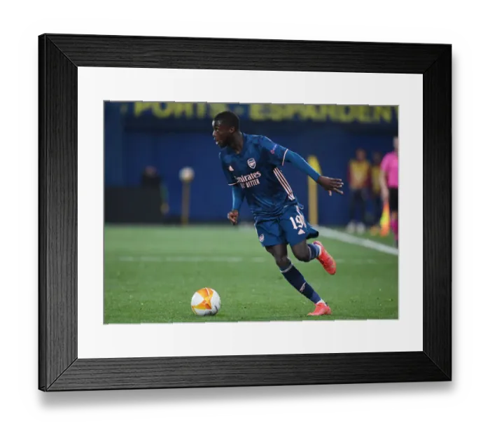 Framed Print : Arsenal's Nicolas Pepe in Action: UEFA Europa League Semi-Final vs Villarreal (2020-21) - Villarreal, Spain Framed Print : Arsenal's Nicolas Pepe in Action: UEFA Europa League Semi-Final vs Villarreal (2020-21) - Villarreal, Spain