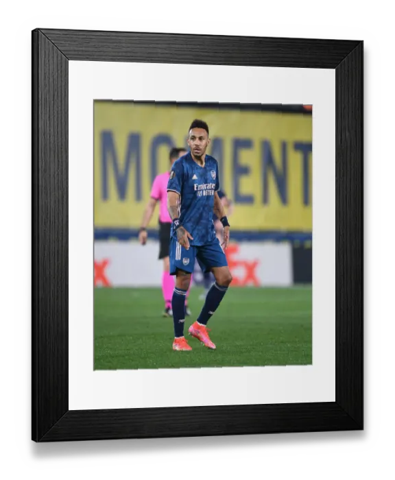 Framed Print : Arsenal's Aubameyang in UEFA Europa League Semi-Final Showdown at Villarreal