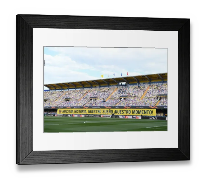 Framed Print : Empty Estadio de la Ceramica: Arsenal Faces Villarreal in UEFA Europa League Semi-Final Amidst Pandemic Restrictions
