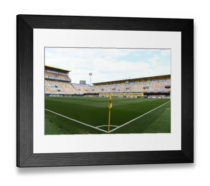 Framed Print : Empty Estadio de la Ceramica: Villarreal CF vs. Arsenal, UEFA Europa League Semi-Final Leg One
