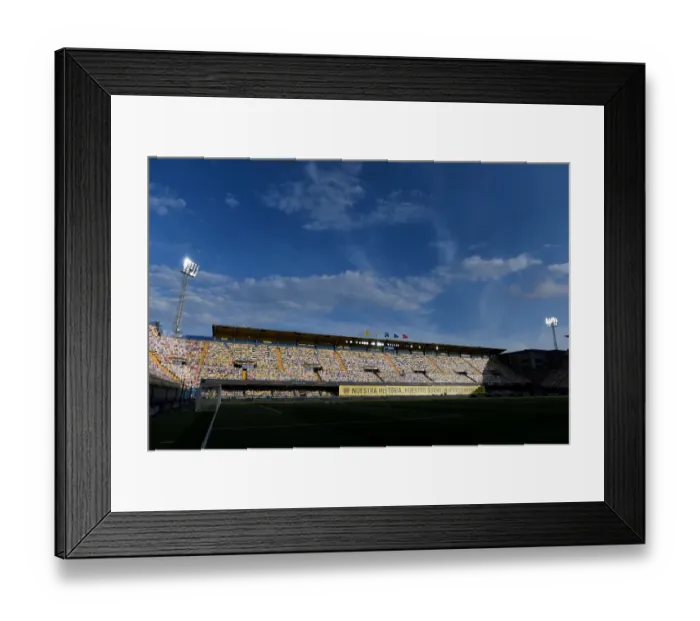 Framed Print : Empty Estadio de la Ceramica: Villarreal CF vs. Arsenal, UEFA Europa League Semi-Final