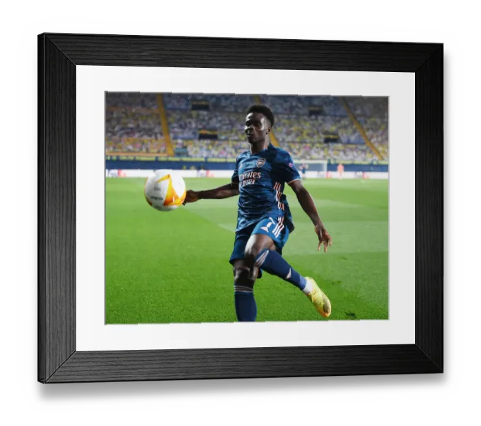 Framed Print : Bukayo Saka in Action: Arsenal's Europa League Battle against Villarreal, Spain (2020-21) Framed Print : Bukayo Saka in Action: Arsenal's Europa League Battle against Villarreal, Spain (2020-21)