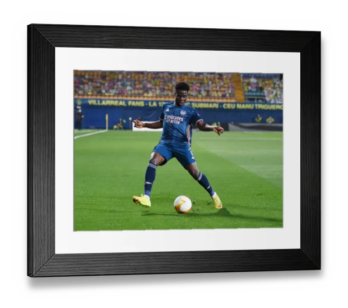 Framed Print : Behind Closed Doors: Bukayo Saka's Europa League Performance for Arsenal vs. Villarreal