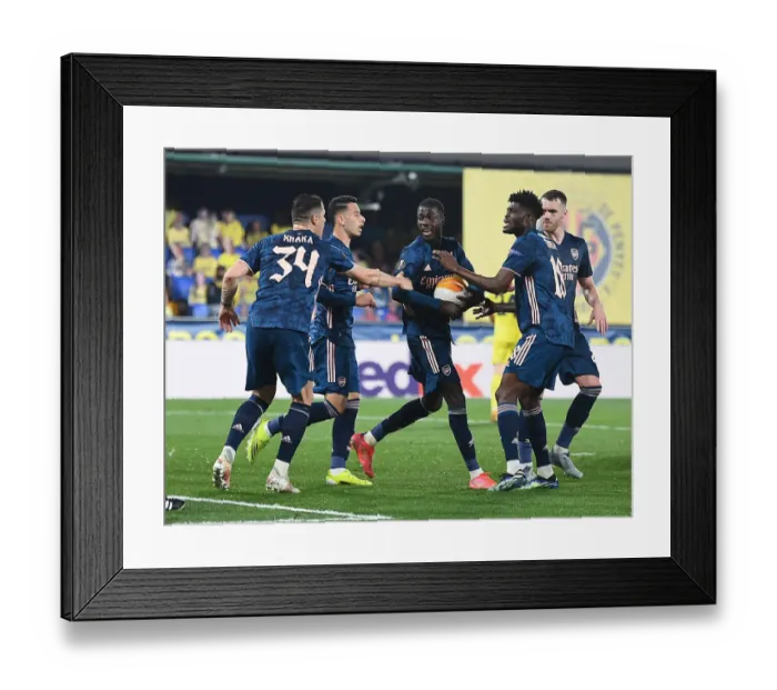 Framed Print : Arsenal's Nicolas Pepe Scores in Europa League Semi-Final vs. Villarreal Framed Print : Arsenal's Nicolas Pepe Scores in Europa League Semi-Final vs. Villarreal