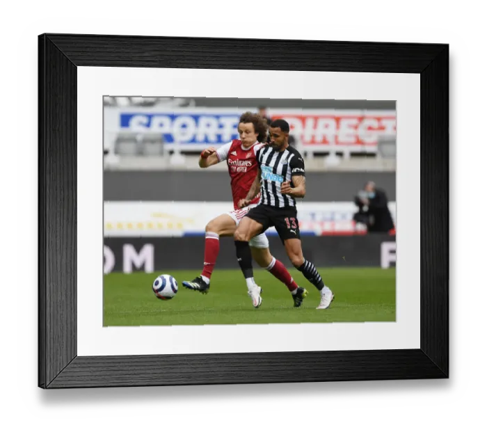Framed Print : David Luiz vs Callum Wilson: A Battle in Empty St. James Park - Newcastle United vs Arsenal, Premier League 2021 Framed Print : David Luiz vs Callum Wilson: A Battle in Empty St. James Park - Newcastle United vs Arsenal, Premier League 2021