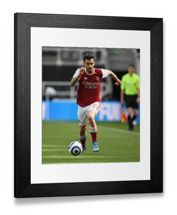 Framed Print : Behind Closed Doors: Dani Ceballos in Action for Arsenal vs Newcastle United (2021)