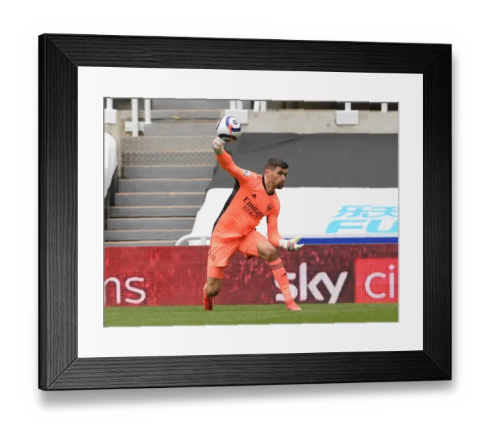 Framed Print : Arsenal's Mat Ryan in Action at Empty St. James Park: Newcastle United vs Arsenal, Premier League 2021