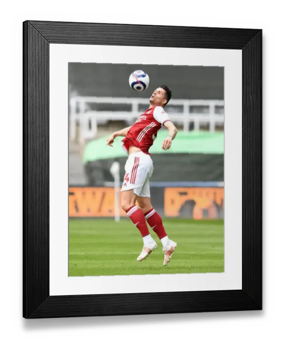 Framed Print : Granit Xhaka's Brilliant Midfield Performance: Arsenal's Victory at Empty St. James Park vs Newcastle United, Premier League 2020-21