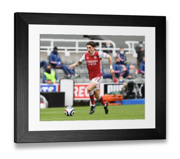 Framed Print : Arsenal's Hector Bellerin at Empty St. James Park: Arsenal vs Newcastle United, Premier League 2021