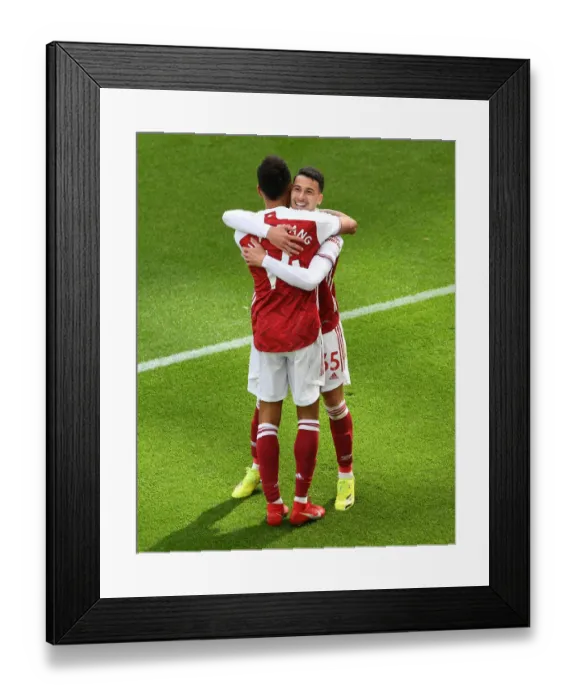 Framed Print : Double Trouble: Aubameyang and Martinelli's Goals Secure Empty-Stadium Victory for Arsenal at Newcastle (2020-21)