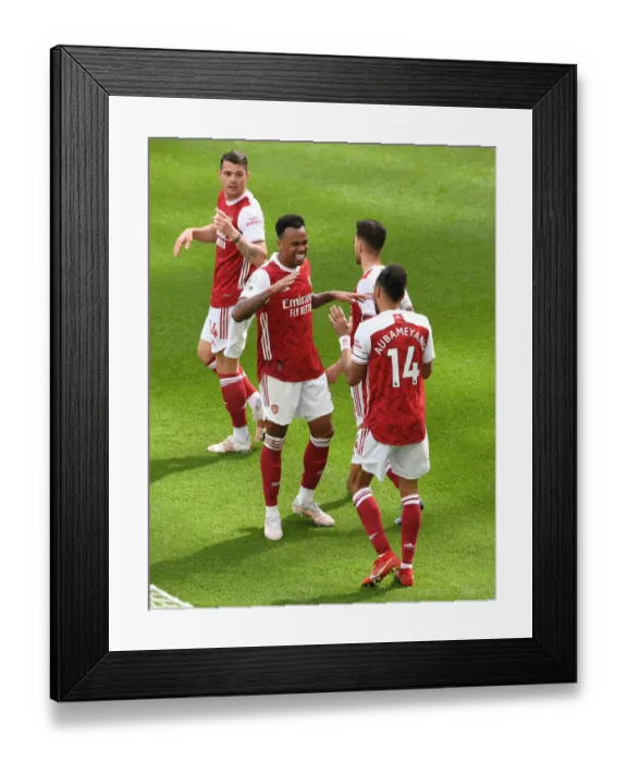 Framed Print : Aubameyang's Brace: Arsenal's Victory at Newcastle Amidst Empty St. James Park (2020-21) Framed Print : Aubameyang's Brace: Arsenal's Victory at Newcastle Amidst Empty St. James Park (2020-21)