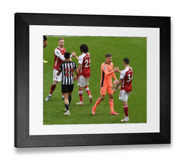Framed Print : Arsenal's Granit Xhaka Celebrates with Mat Ryan after Newcastle United Win: 2020-21 Premier League Clash Amidst Empty St. James Park Framed Print : Arsenal's Granit Xhaka Celebrates with Mat Ryan after Newcastle United Win: 2020-21 Premier League Clash Amidst Empty St. James Park
