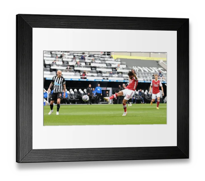 Framed Print : Mohamed Elneny Scores the Winning Goal: Newcastle United vs. Arsenal, Premier League 2021 (Behind Closed Doors)