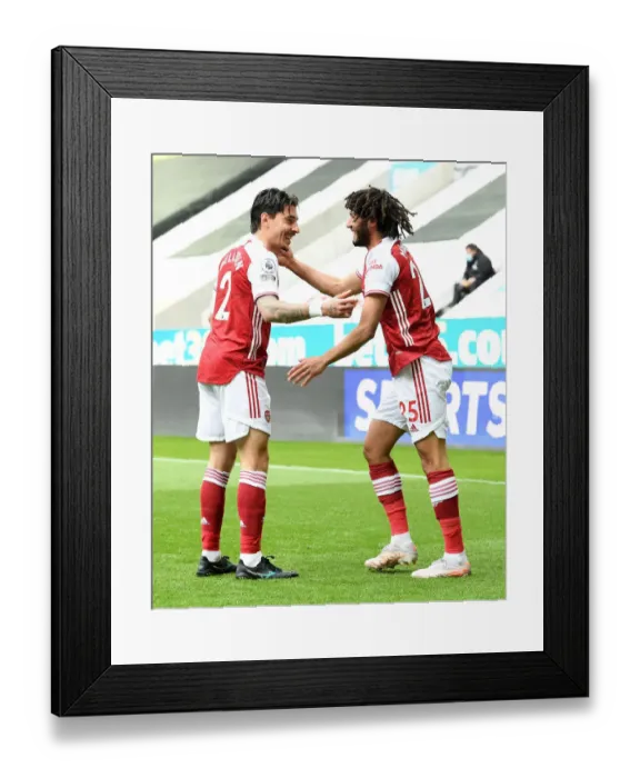 Framed Print : Elneny and Bellerin Celebrate Goal: Arsenal's Victory at Newcastle United (Behind Closed Doors), 2020-21 Premier League Framed Print : Elneny and Bellerin Celebrate Goal: Arsenal's Victory at Newcastle United (Behind Closed Doors), 2020-21 Premier League