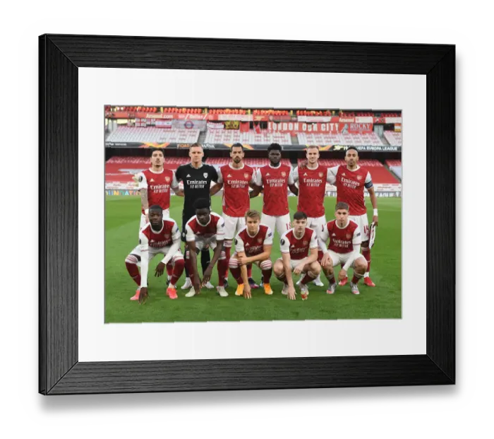 Framed Print : Arsenal vs Villarreal: UEFA Europa League Semi-Final at Empty Emirates Stadium, 2021 Framed Print : Arsenal vs Villarreal: UEFA Europa League Semi-Final at Empty Emirates Stadium, 2021