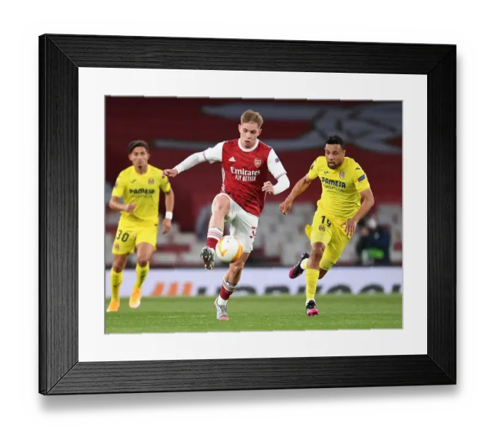 Framed Print : Emile Smith Rowe's Powerful Performance: Overpowering Coquelin in Arsenal's Europa League Semi-Final Triumph Framed Print : Emile Smith Rowe's Powerful Performance: Overpowering Coquelin in Arsenal's Europa League Semi-Final Triumph