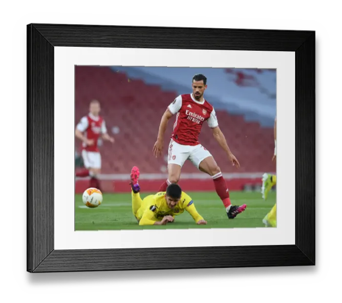 Framed Print : Arsenal vs. Villarreal: Europa League Semi-Final Showdown Amidst Empty Stands (Pablo Mari vs. Gerard Moreno) Framed Print : Arsenal vs. Villarreal: Europa League Semi-Final Showdown Amidst Empty Stands (Pablo Mari vs. Gerard Moreno)