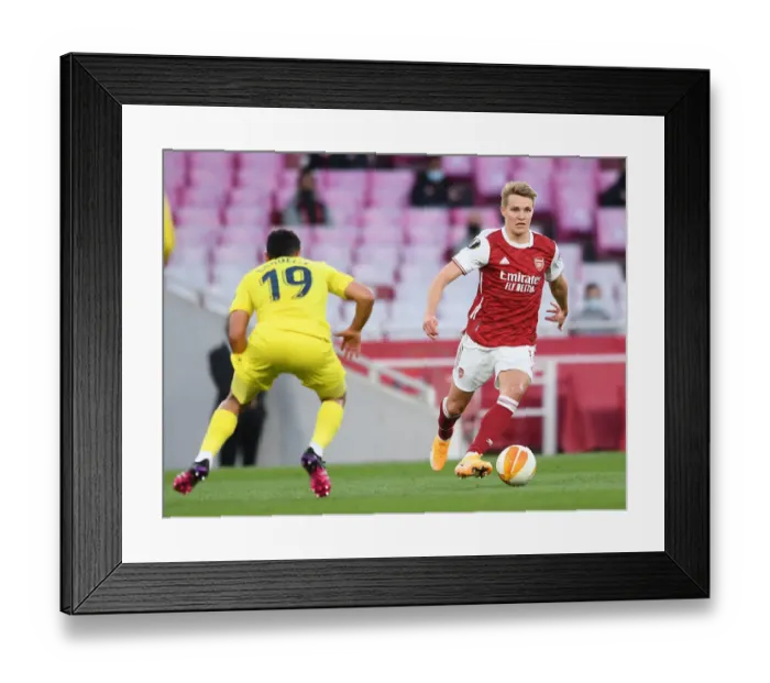 Framed Print : Arsenal's Martin Odegaard in UEFA Europa League Semi-Final: Arsenal vs Villarreal CF (Behind Closed Doors) Framed Print : Arsenal's Martin Odegaard in UEFA Europa League Semi-Final: Arsenal vs Villarreal CF (Behind Closed Doors)