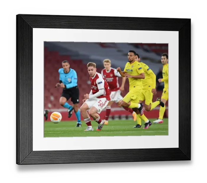 Framed Print : Arsenal vs. Villarreal: Europa League Semi-Final Showdown in Empty Emirates Stadium (2020-21)
