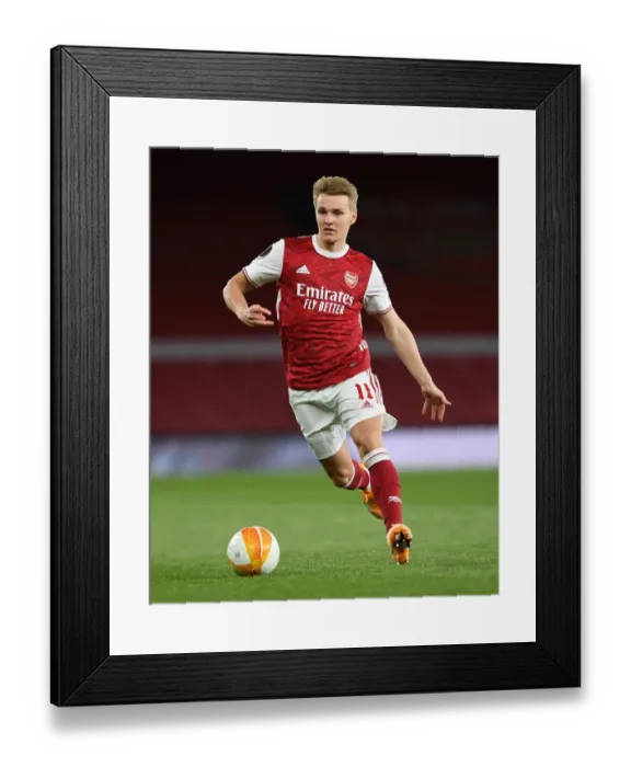 Framed Print : Arsenal's Martin Odegaard in UEFA Europa League Semi-Final: Arsenal vs Villarreal CF (Behind Closed Doors)