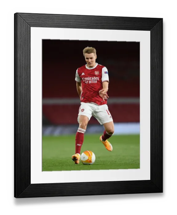 Framed Print : Arsenal's Martin Odegaard in UEFA Europa League Semi-Final: Arsenal vs Villarreal CF (Behind Closed Doors)