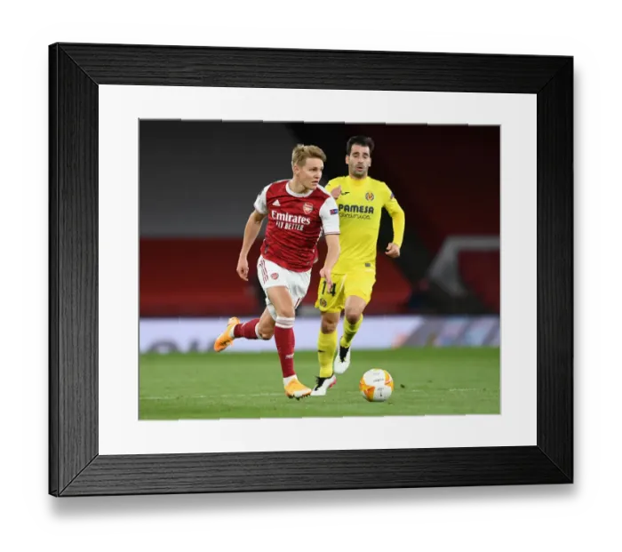 Framed Print : Arsenal vs. Villarreal: UEFA Europa League Semi-Final at Empty Emirates Stadium (2020-21)