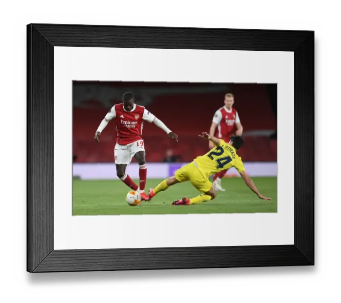 Framed Print : Arsenal vs Villarreal: UEFA Europa League Semi-Final at Empty Emirates Stadium (2020-21) Framed Print : Arsenal vs Villarreal: UEFA Europa League Semi-Final at Empty Emirates Stadium (2020-21)