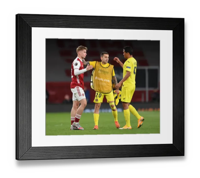 Framed Print : Arsenal vs Villarreal: Empty Emirates Stadium in UEFA Europa League Semi-Final