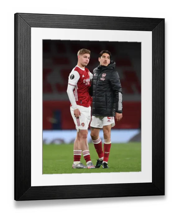 Framed Print : Arsenal's Emile Smith Rowe and Hector Bellerin: UEFA Europa League Semi-Final Showdown Against Villarreal CF (Behind Closed Doors) Framed Print : Arsenal's Emile Smith Rowe and Hector Bellerin: UEFA Europa League Semi-Final Showdown Against Villarreal CF (Behind Closed Doors)