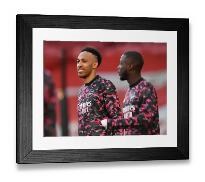 Framed Print : Arsenal's Aubameyang in UEFA Europa League Semi-Final: Emirates Stadium Showdown Amidst Pandemic Restrictions