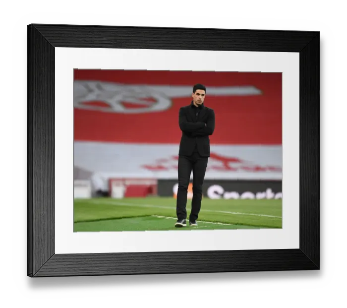 Framed Print : Mikel Arteta Guides Arsenal to Triumph over West Bromwich Albion in Empty Emirates Stadium (2020-21)