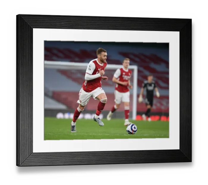Framed Print : Arsenal's Calum Chambers in Action: Arsenal vs West Bromwich Albion (2020-21) - Emirates Stadium