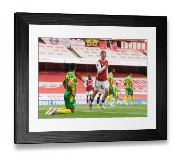 Framed Print : Emile Smith Rowe Scores First Goal in Empty Emirates Stadium: Arsenal vs. West Bromwich Albion, Premier League 2020-21 Framed Print : Emile Smith Rowe Scores First Goal in Empty Emirates Stadium: Arsenal vs. West Bromwich Albion, Premier League 2020-21