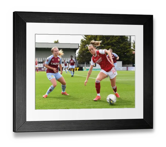 Framed Print : Arsenal Women vs. Aston Villa Women: 2021 FA WSL Match at Empty Meadow Park