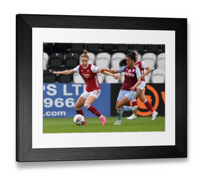 Framed Print : Arsenal's Miedema Faces Off in Empty Meadow Park: Arsenal Women vs. Aston Villa Women, FA WSL 2021 Framed Print : Arsenal's Miedema Faces Off in Empty Meadow Park: Arsenal Women vs. Aston Villa Women, FA WSL 2021