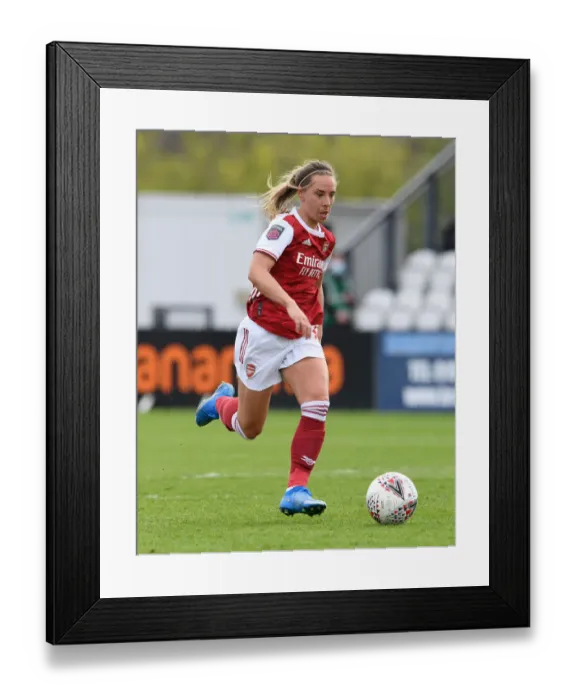 Framed Print : Arsenal's Jordan Nobbs in Action against Aston Villa Women in Empty Meadow Park - FA WSL 2021
