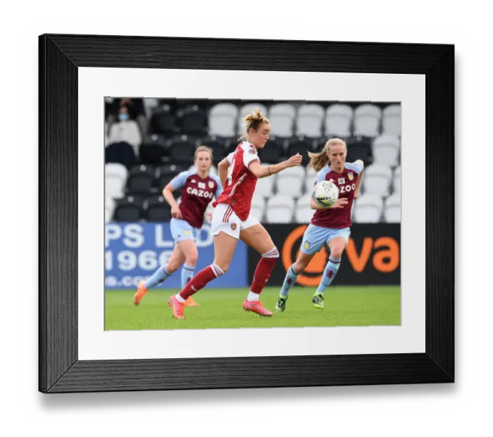 Framed Print : Arsenal Women vs. Aston Villa Women: 2021 FA WSL Match at Empty Meadow Park
