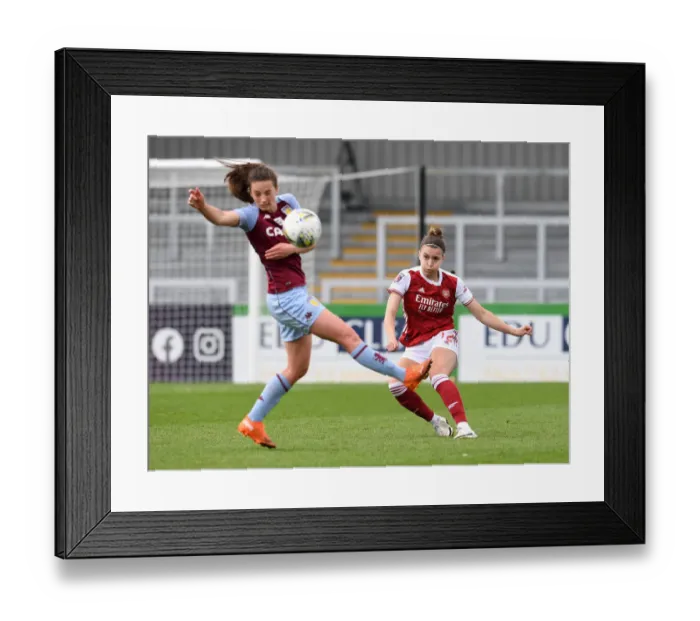 Framed Print : FA WSL Clash: Arsenal Women vs. Aston Villa Women Amidst Empty Stands (2020-21)