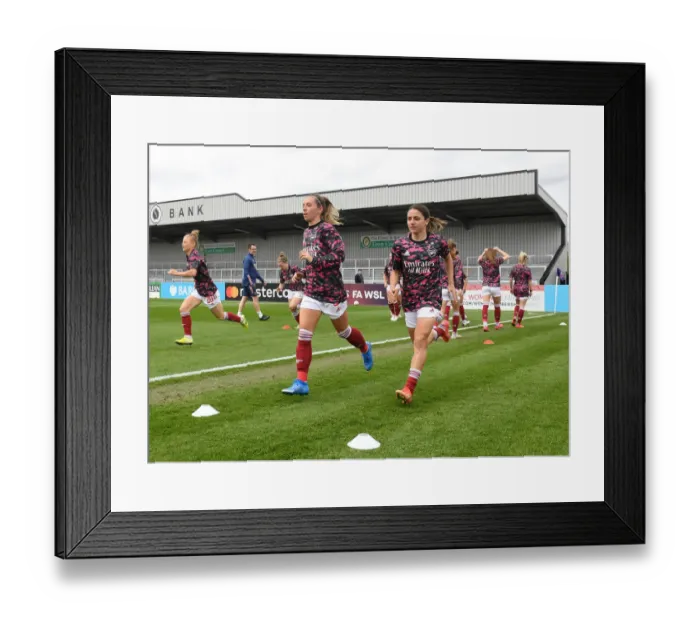 Framed Print : Arsenal Women vs Aston Villa Women: Empty Meadow Park Showdown in FA WSL Amidst Pandemic Framed Print : Arsenal Women vs Aston Villa Women: Empty Meadow Park Showdown in FA WSL Amidst Pandemic