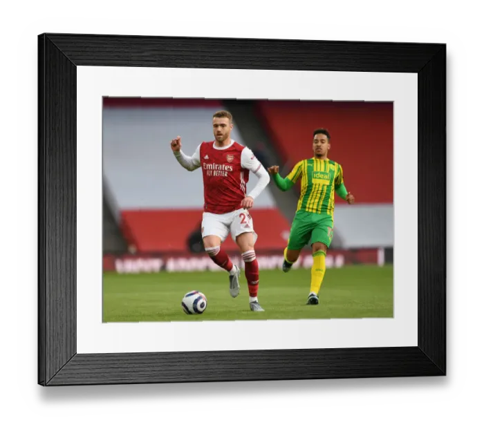 Framed Print : Arsenal's Calum Chambers in Action: Arsenal vs. West Bromwich Albion (2020-21) at Emirates Stadium