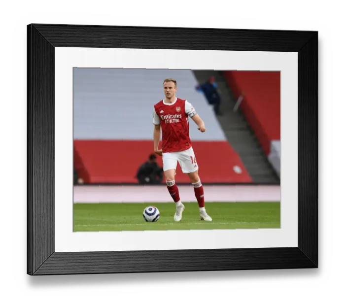 Framed Print : Arsenal's Rob Holding in Action: 2020-21 Premier League Match vs. West Bromwich Albion at Emirates Stadium (Behind Closed Doors)