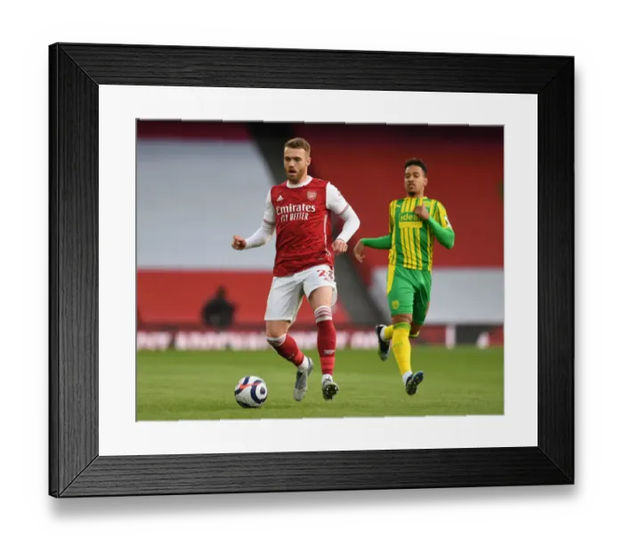 Framed Print : Arsenal's Calum Chambers in Action: Arsenal vs. West Bromwich Albion (2020-21) at Emirates Stadium