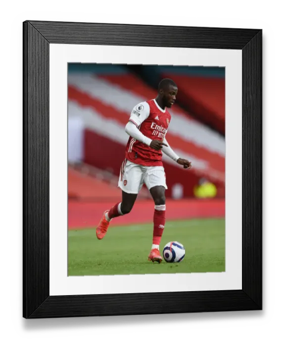 Framed Print : Arsenal's Nicolas Pepe Plays Out Empty Emirates Stadium Match Against West Bromwich Albion, May 2021