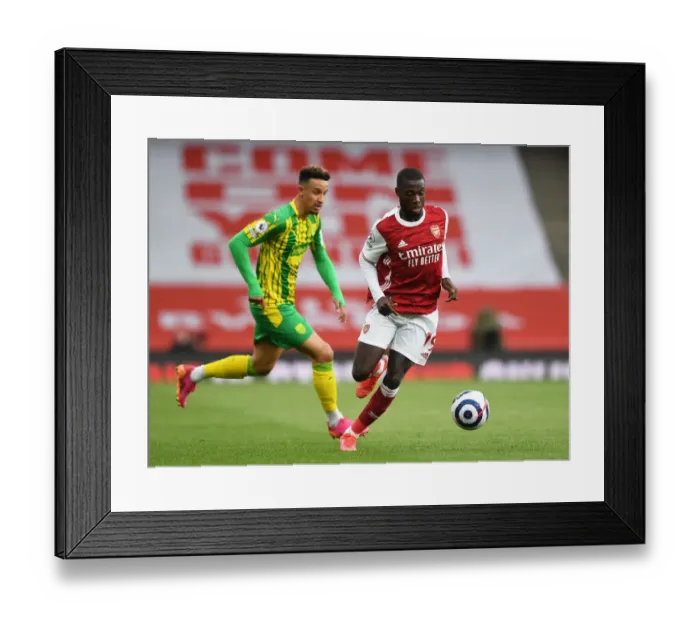 Framed Print : Empty Battle: Pepe vs. Robinson at the Ghostly Emirates - Arsenal vs. West Bromwich Albion (Premier League 2020-21) Framed Print : Empty Battle: Pepe vs. Robinson at the Ghostly Emirates - Arsenal vs. West Bromwich Albion (Premier League 2020-21)
