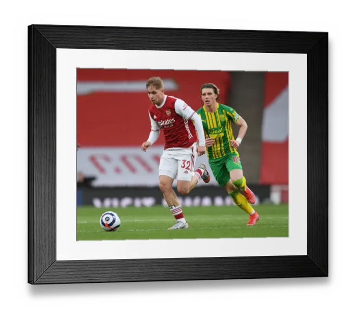 Framed Print : Battle of the Midfield: Emile Smith Rowe vs. Conor Gallagher - Arsenal vs. West Bromwich Albion, Emirates Stadium, 2020-21 Premier League