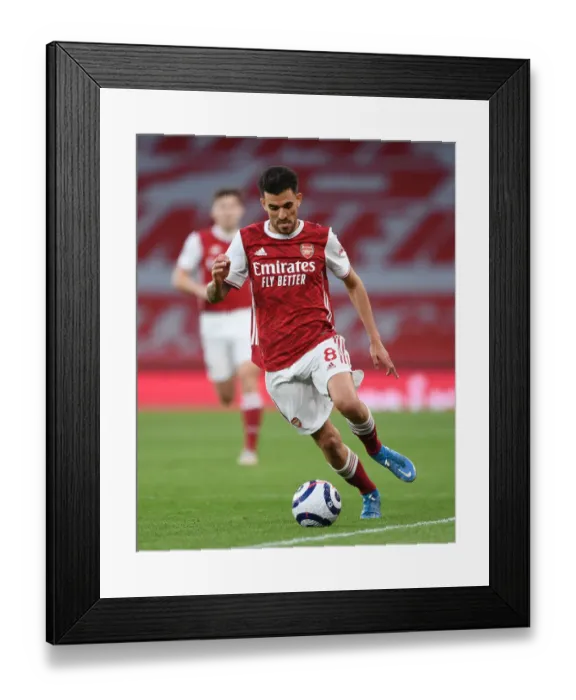 Framed Print : Arsenal's Dani Ceballos in Action: Empty Emirates Stadium Clash Against West Bromwich Albion, May 2021