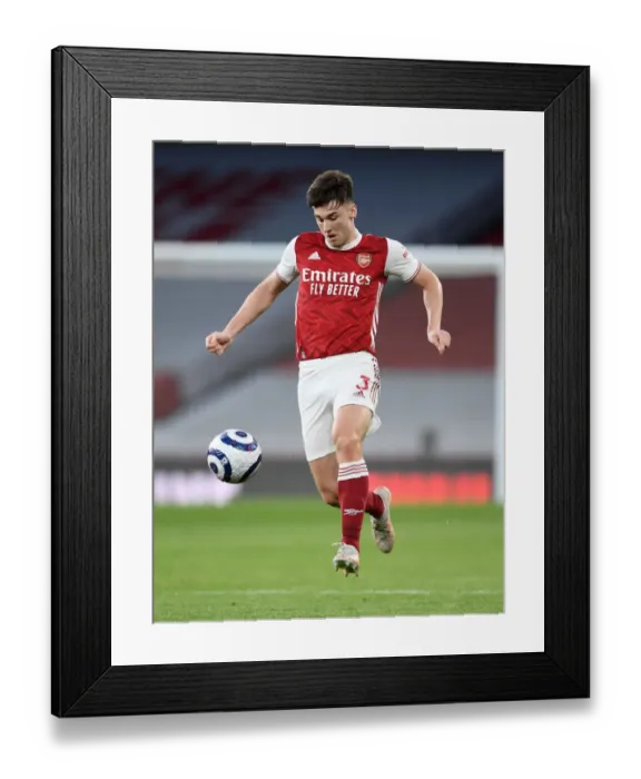 Framed Print : Arsenal's Kieran Tierney in Action against West Bromwich Albion (2020-21)
