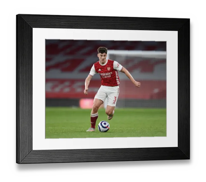 Framed Print : Arsenal's Kieran Tierney in Action: Arsenal vs. West Bromwich Albion (2020-21) - Emirates Stadium, London