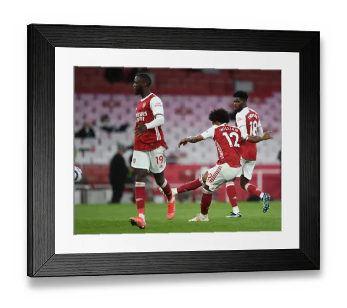 Framed Print : Willian Scores Arsenal's Third Goal: Arsenal v West Bromwich Albion, 2021-22 Premier League (Behind Closed Doors) Framed Print : Willian Scores Arsenal's Third Goal: Arsenal v West Bromwich Albion, 2021-22 Premier League (Behind Closed Doors)